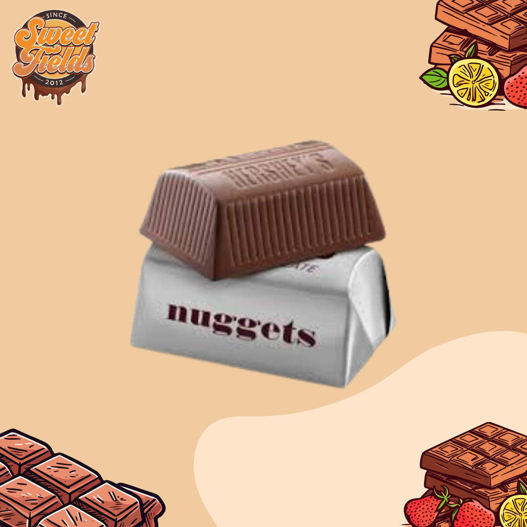a wrapped an unwrapped nugget milk chocolate