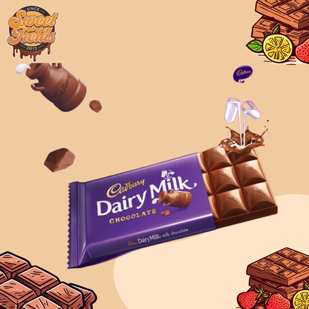 an edited picture of cadbury milk chocolate showing its creamyness.