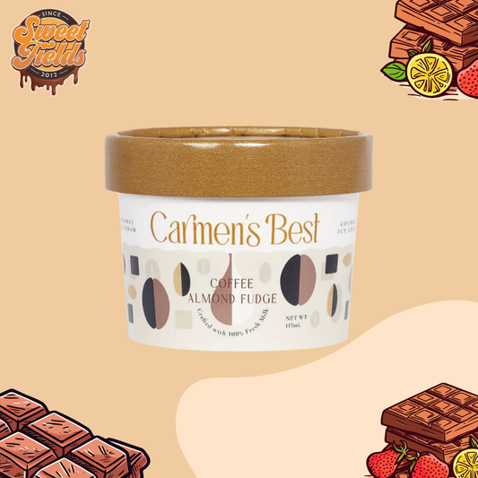 carmens best coffee almond fudge in a cup