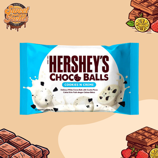 a pack of hershey's choco balls cookies n creme.