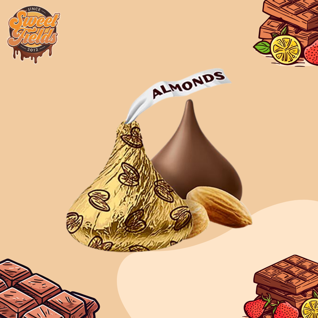 kisses creamy milk chocolate with almond texture