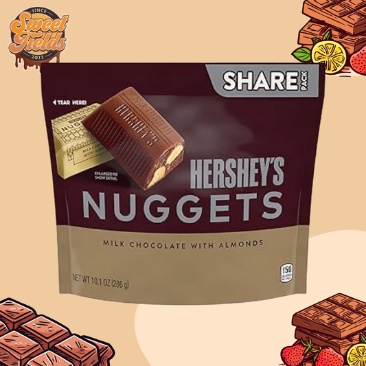 hersheys nuggets milk chocolate with almond in a share bag