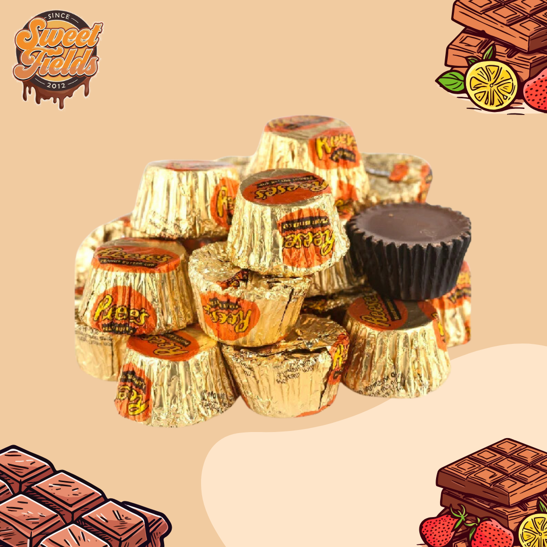 hershey's reese's cups wrapped and unwrapped.