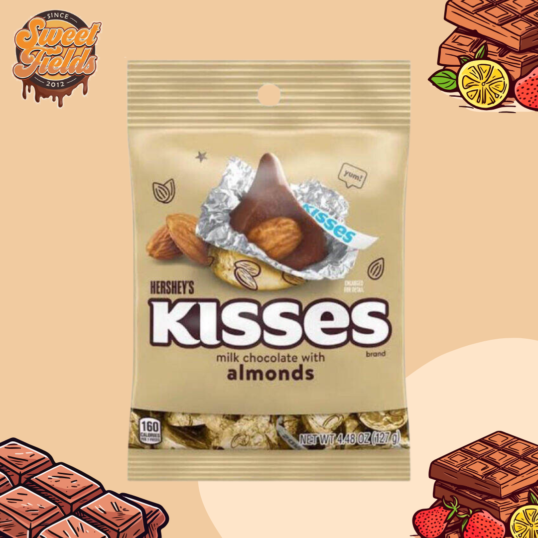 kisses milk chocolate with almonds peg pack