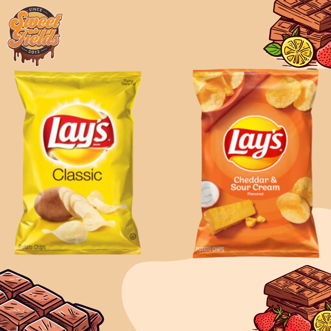 lays classic and lays cheddar sour cream bags