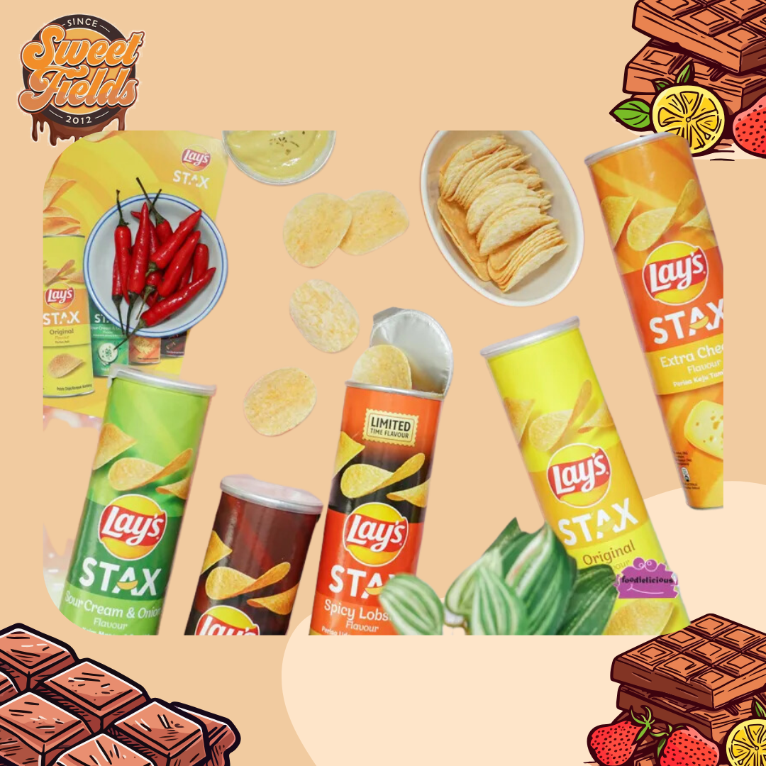 a variety of lays stax flavors.