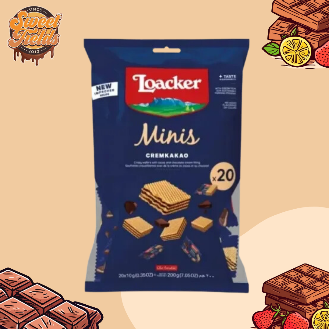 a pack of loacker minis cremkakao.