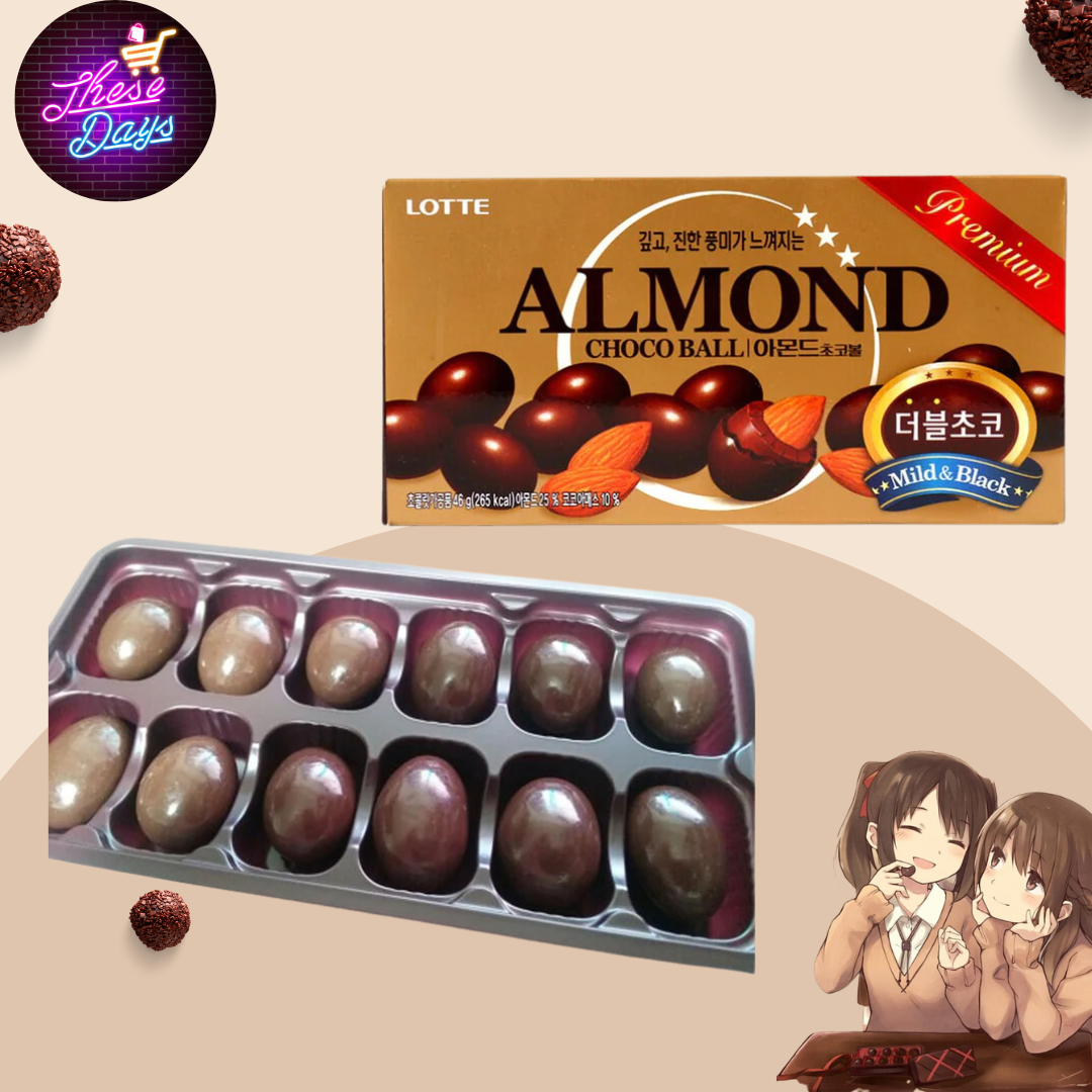 lotte almond choco ball in its tray