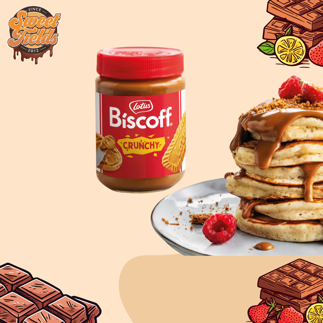 lotus biscoff crunchy spread on waffles