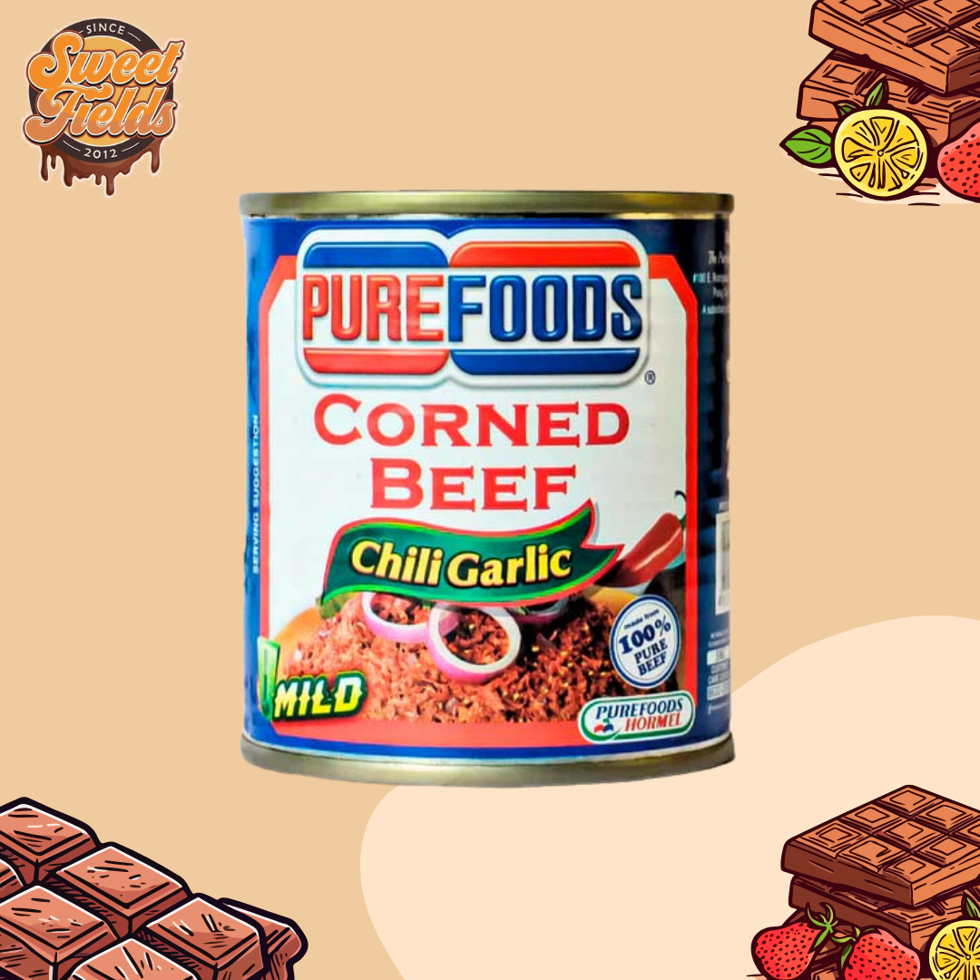 purefoods corned beef chili garlic in a can.