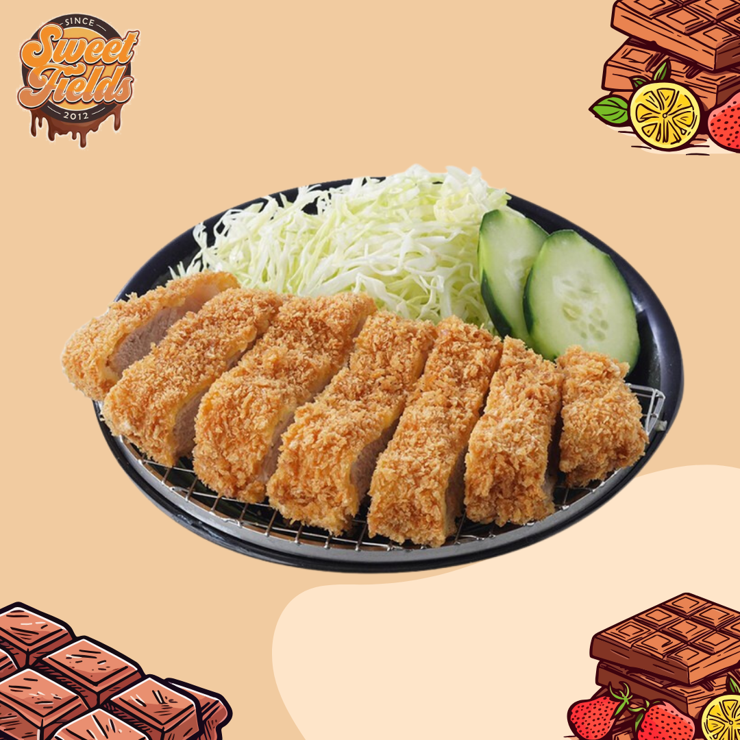 a plate with cooked purefoods katsu.