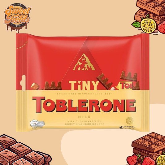 a sealed bag of toblerone tiny.