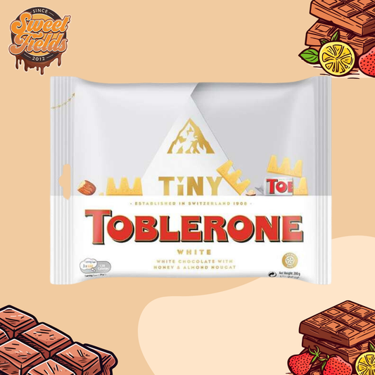 toblerone tiny white chocolate pack.